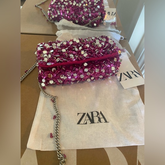 Sequin pink shoulder bag - Picture 1 of 4